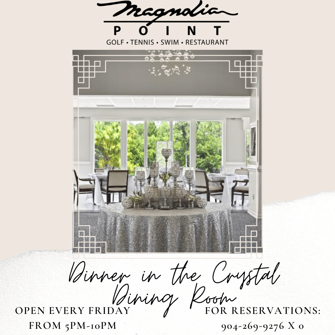Join us for Dinner in the Crystal Dining Room